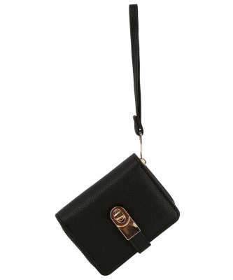 Twist Lock Flap Wallet Wrislet GLW-0140 BLACK